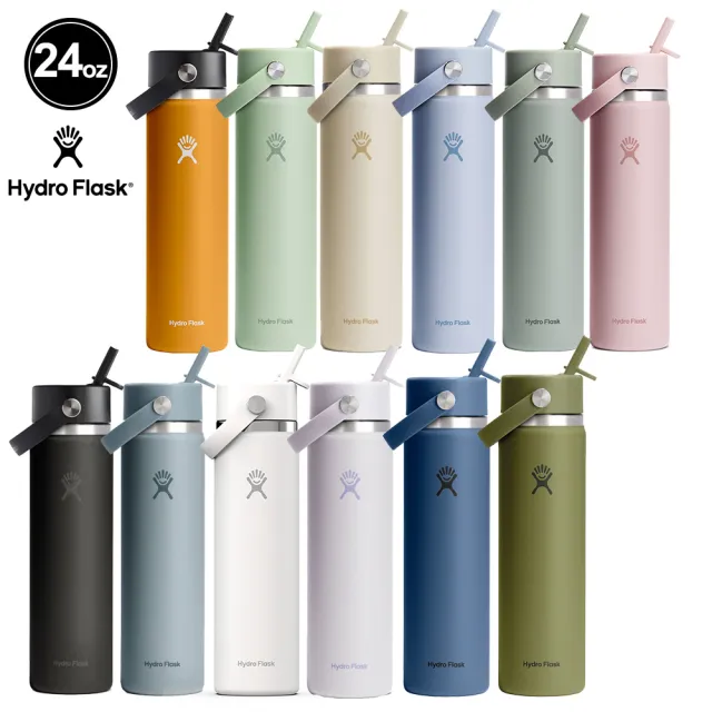 【Hydro Flask】24oz/709ml 寬口 吸管 真空 保溫瓶(高保冰 保溫 無毒 美國品牌 食安 防滑塗層 大口徑)
