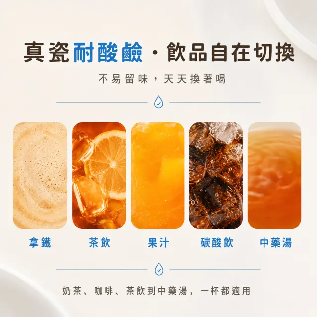 【IKUK 艾可】真陶瓷保溫杯-真瓷濾茶器茗茶保溫保冰杯500ml(陶瓷內蓋/陶瓷咖啡杯/保溫瓶/咖啡保溫杯)