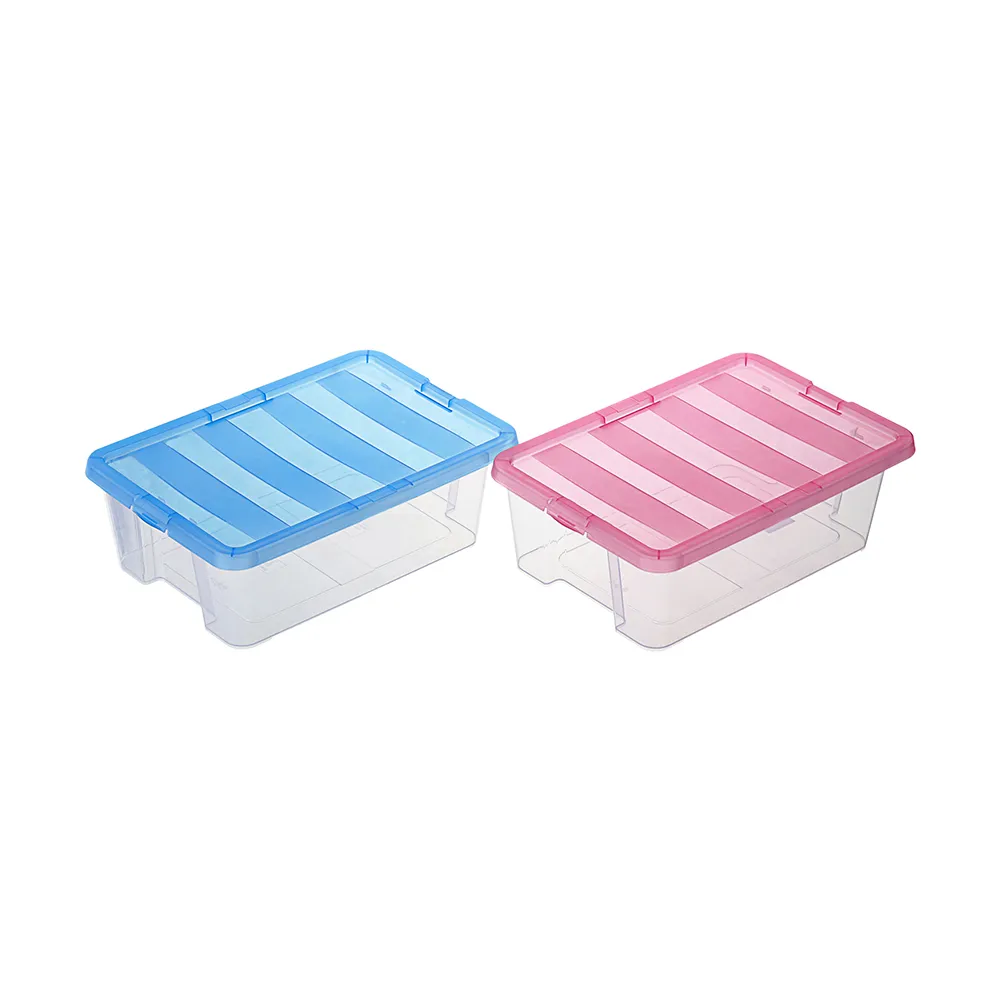 【KEYWAY 聯府】迪德收納盒9L附蓋-12入組合-6藍6紅(整理盒 儲物盒 MIT台灣製造)
