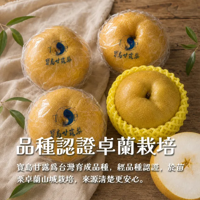 【GOZUII 果姬】卓蘭寶島甘露水梨26A-28A 5顆約4.8kg(農藥檢驗未檢出)中秋禮盒