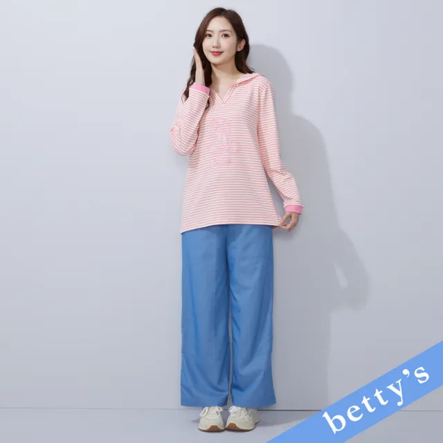【betty’s 貝蒂思】簡單有型抽繩休閒牛仔寬褲(共二色)