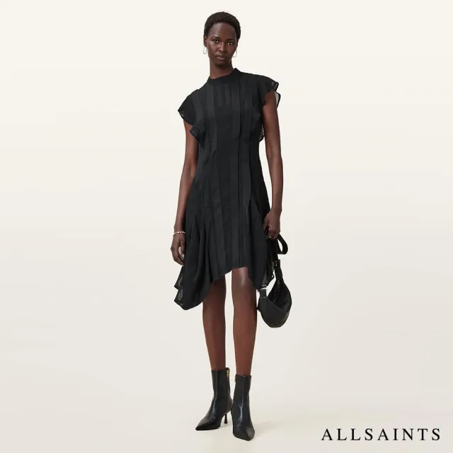 【ALLSAINTS】FLEUR 半透明百褶花卉短洋裝 W232DC(常規版型)