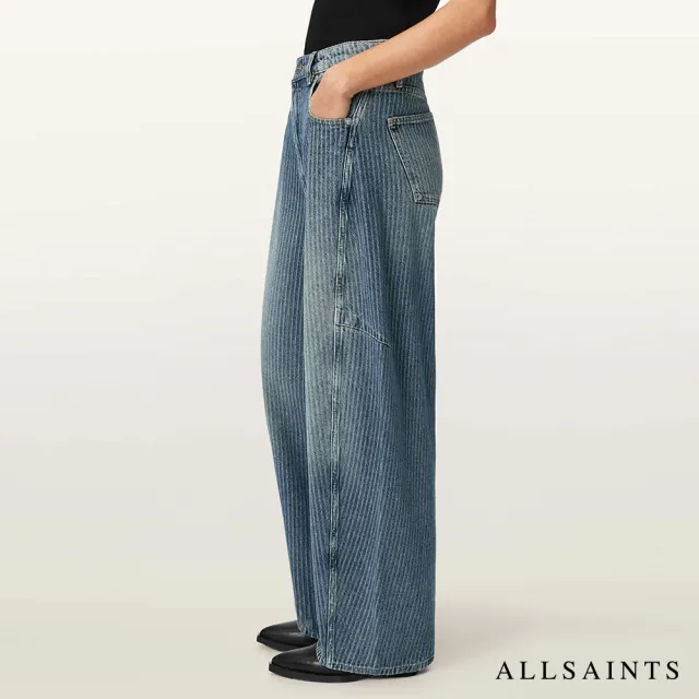 【ALLSAINTS】CARTER 復古條紋中腰錐形牛仔褲 W008EF(常規版型)