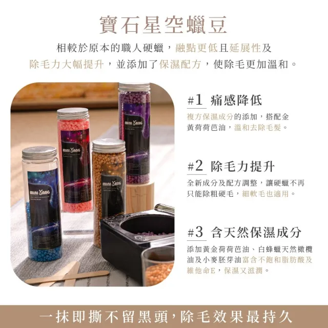 【MINI YANG】低痛感星空熱蠟豆+除毛專用木棒(除毛效果更強、痛感降低、低融點不燙)