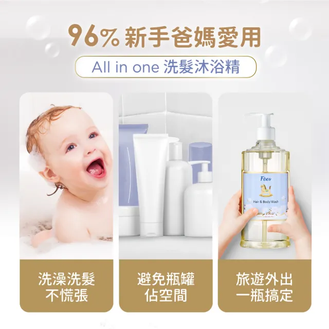 【Fees 法緻】嬰兒柔護洗髮沐浴精600ml 3入組