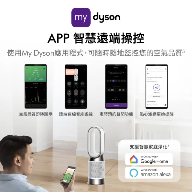 【dyson 戴森】HP11 Purifier Hot+Cool 三合一涼暖智能空氣清淨機(銀白色)