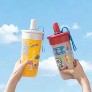 【Oolab 良杯製所】2入組 木登合作款豆沙吸管杯800ml(5色任選/隨行杯/豆沙杯)