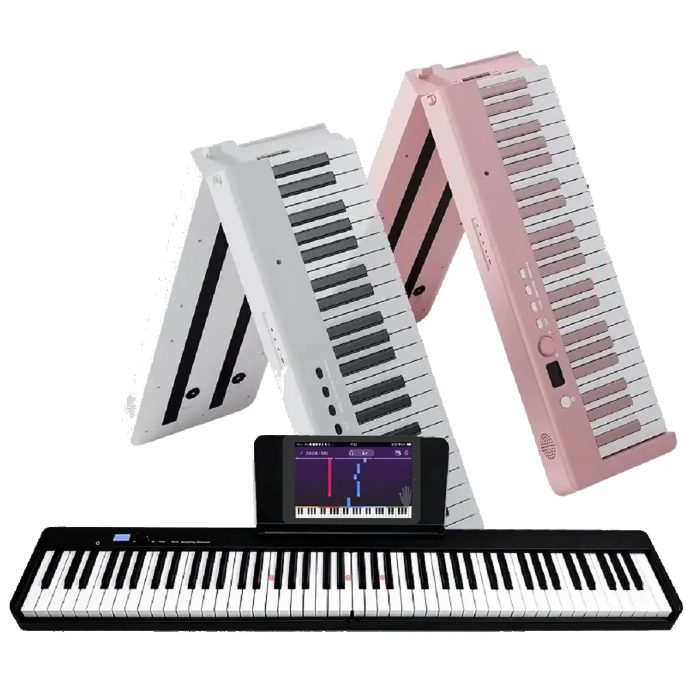【JAZZY】DP-10PLUS 全新一代 折疊式數位鋼琴 LED跟彈教學 MIDI學習功能(數位電鋼琴 電子琴力度鍵)