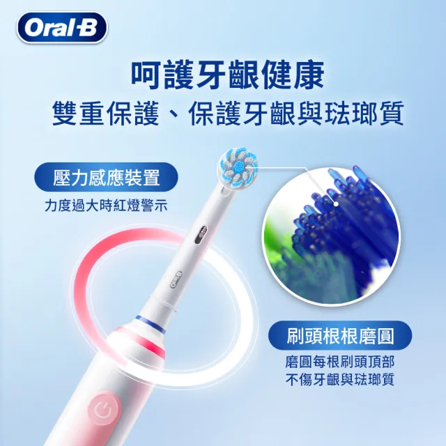 【Oral-B 歐樂B】PRO3 3D電動牙刷 雙入組