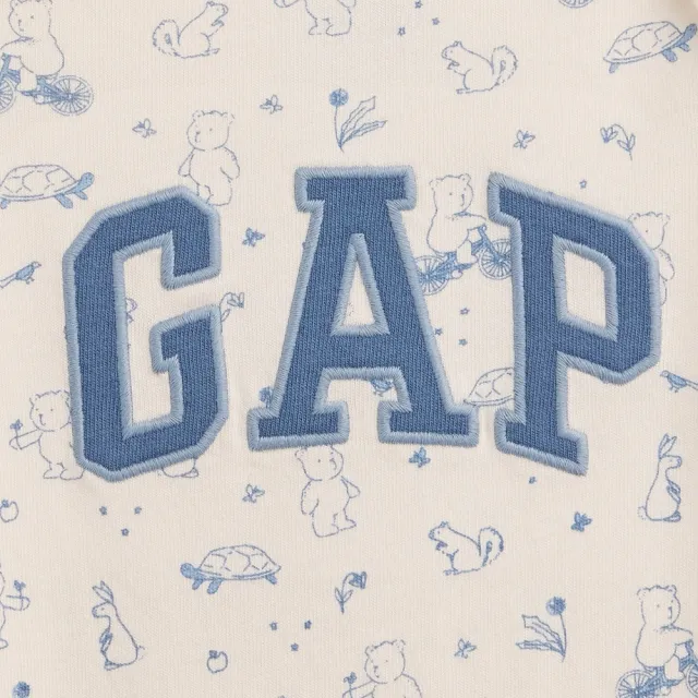 【GAP】有機棉Gap Logo包屁衣-象牙白(914528)