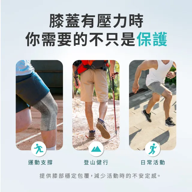 【Vital Salveo 紗比優】全能型支撐護膝 一雙入｜穩定膝部支撐・走路登山運動適用・透氣舒適・台灣製