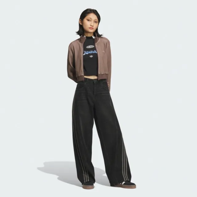 【adidas 愛迪達】Crop Tt 女 立領外套 運動外套 休閒穿搭 棕 亞版 短版(KC2645)