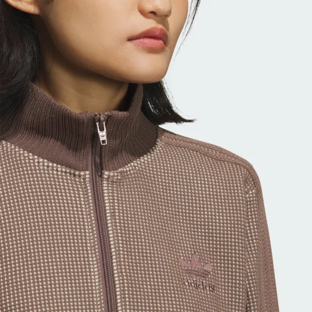 【adidas 愛迪達】Crop Tt 女 立領外套 運動外套 休閒穿搭 棕 亞版 短版(KC2645)