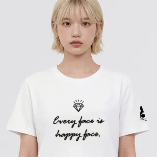 【HAPPYFACE】怪浪漫EMMA IP T恤 短袖上衣 時尚好搭配 灰藍(HD0083)