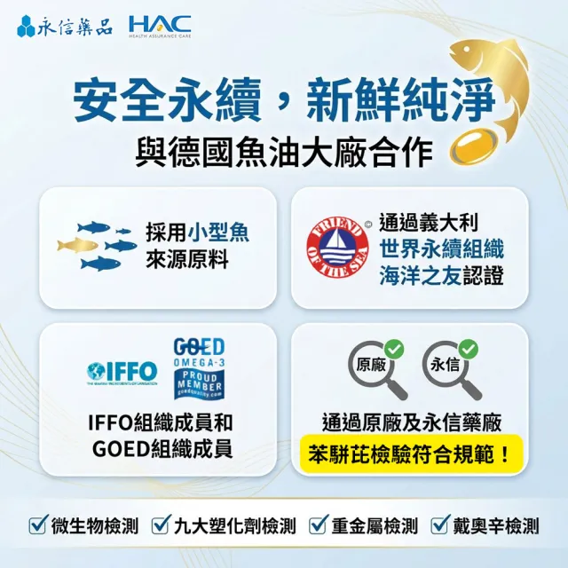【永信藥品】魚油EPA軟膠囊90粒(世界品質金獎/ 特級金獎/ 快樂魚油/ rTG /超臨界萃取/海洋之友認證)