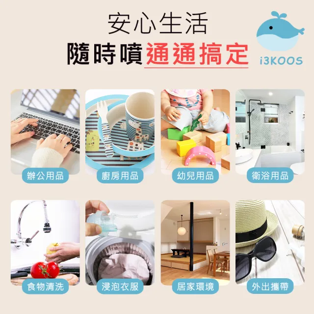 【i3KOOS】微酸性次氯酸水-噴霧家用瓶1瓶+噴霧隨身瓶1瓶