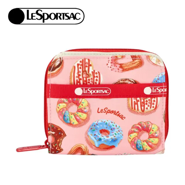 【Lesportsac】2026秋季新品 Claire Wallet ㄇ字拉鍊零錢包(6505) 爆糖甜甜圈