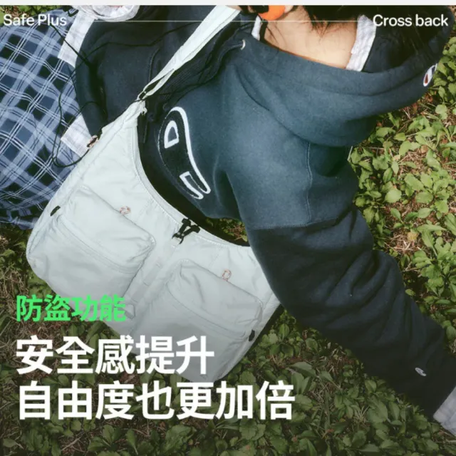 【Branden】韓國官方授權｜防盜斜背包Plus(多隔層設計 拉鍊式可擴充 防潑水 RFID防盜)