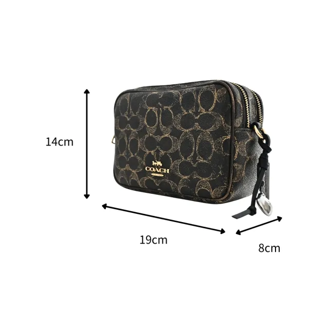 【COACH】Mini Carey 雙層相機包(塗鴉風土黃/黑色/C LOGO PVC)