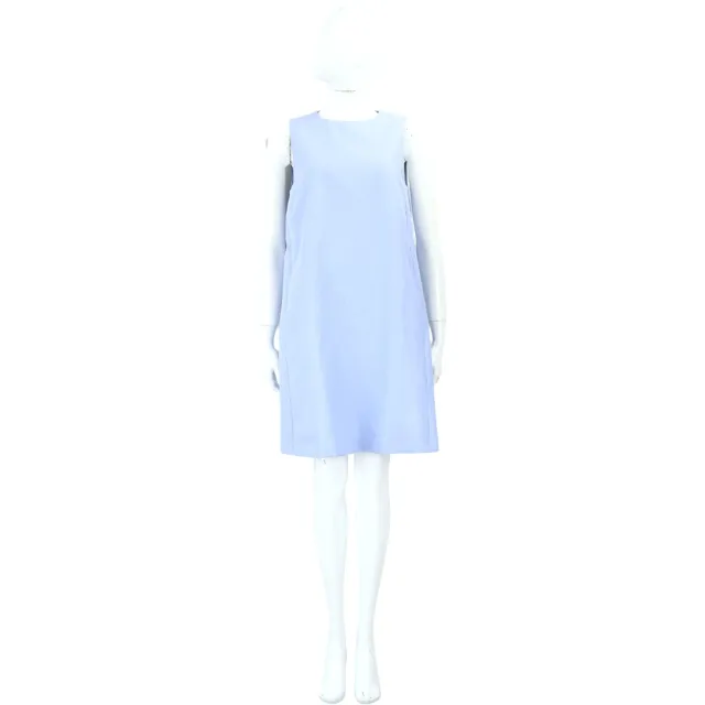 【MaxMara】WEEKEND RACER 洋裝 淺藍色親膚棉麻無袖A字連身裙(義大利精品時裝品牌)