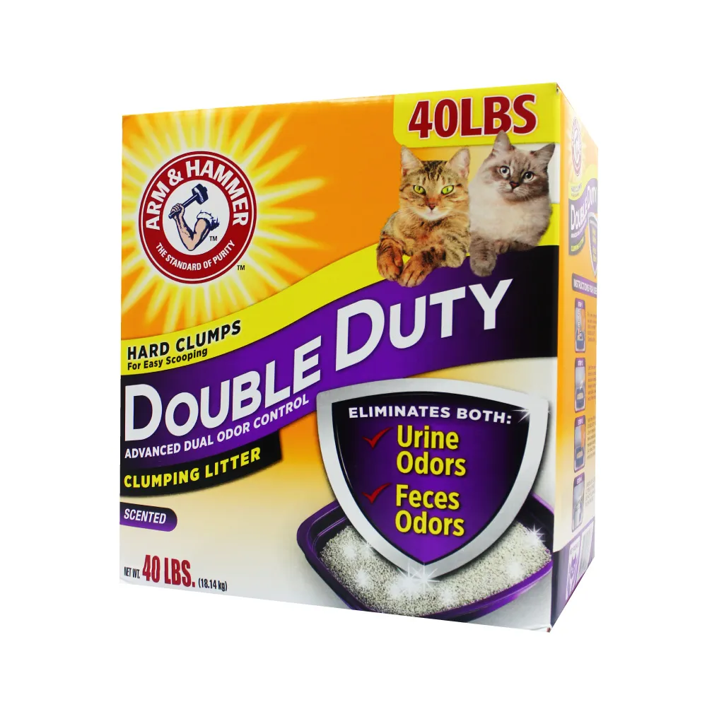 【ARM&HAMMER 鐵鎚】雙效加強除臭貓砂(礦砂)(40LB/18.14kg)