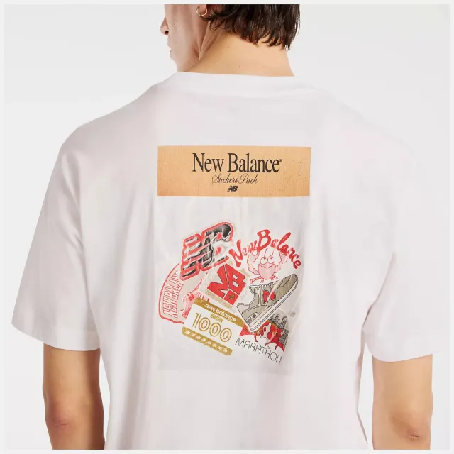 【NEW BALANCE】NB 短袖上衣 男 美規 白 MT62E2FFWT