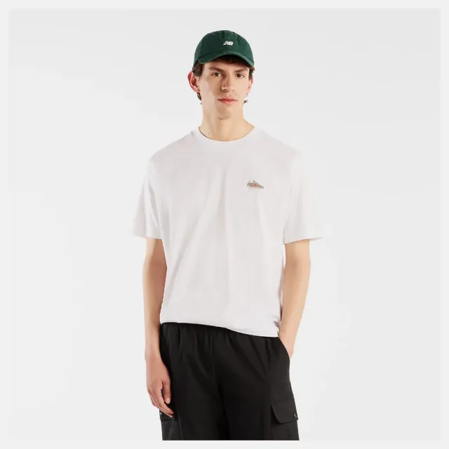 【NEW BALANCE】NB 短袖上衣 男 美規 白 MT62E2FFWT