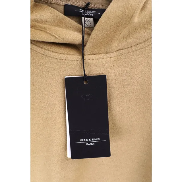 【MaxMara】WEEKEND OSCURI 大學T 駝色羊毛混紡連帽運動衫(抽繩 綁帶)(義大利精品時裝品牌)
