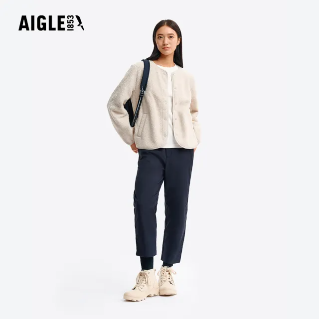 【AIGLE】女 抗UV防潑七分褲｜AG-5P275A057 深藍(女褲 防曬 抗UV 防潑水褲 機能褲 休閒褲 七分褲)