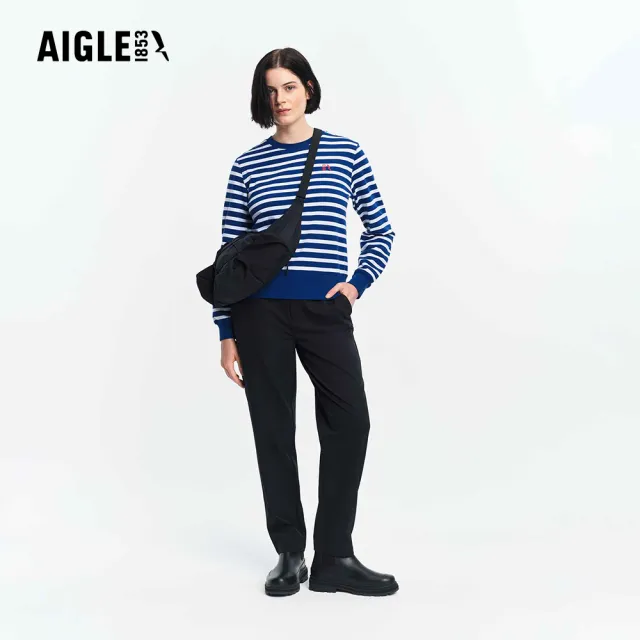 【AIGLE】女 防潑長褲｜AG-5A268A100 黑色 (女長褲 防潑長褲 休閒長褲 機能褲 機能長褲)
