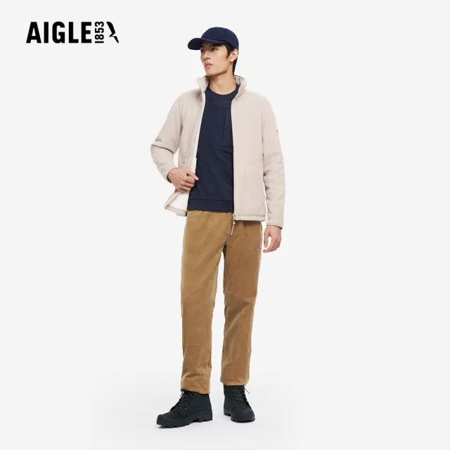 【AIGLE】男 刷毛保暖T恤｜AG-5A135A057 深藍(男長袖上衣 男T恤 保暖上衣 刷毛衣)
