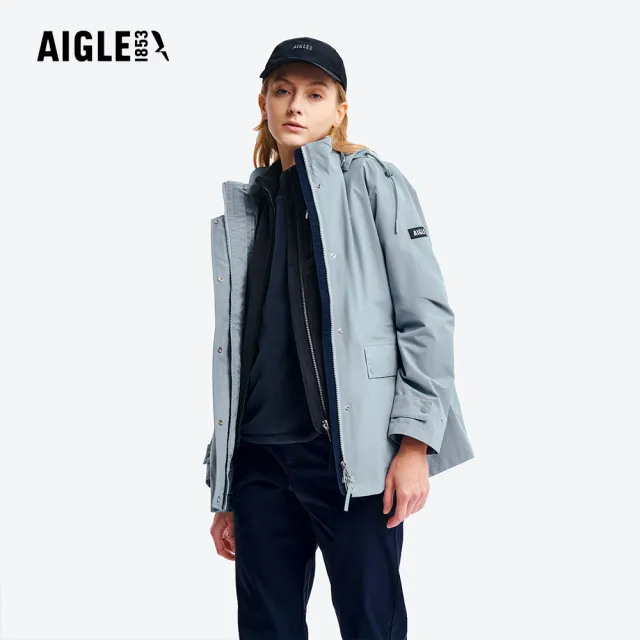 【AIGLE】女 GORE-TEX 防水透氣外套｜AG-5A205A251 迷霧藍(女外套 防水透氣外套 防風外套 Goretex)