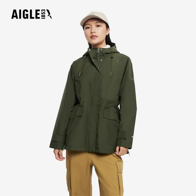 【AIGLE】女 GORE-TEX 防水透氣外套｜AG-5A207A080 軍綠(女外套 防水透氣外套 防風外套 Goretex)