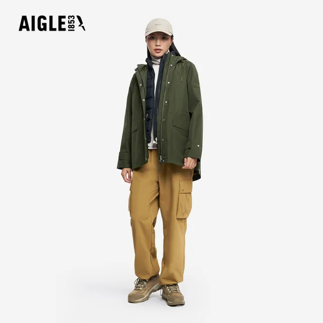 【AIGLE】女 GORE-TEX 防水透氣外套|AG-5A207A080 軍綠(女外套 防水透氣外套 防風外套 Goretex)