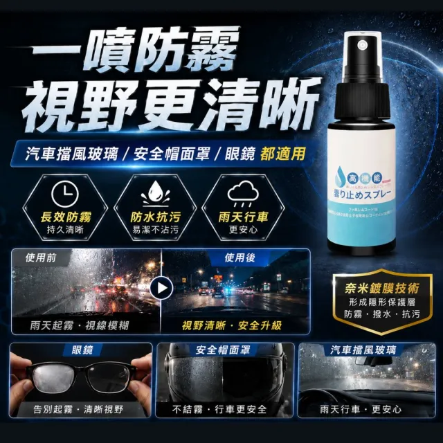 【寶媽咪】高機能防霧劑2入(除霧/防雨防水/雨天神器/去完絕不起霧/安全帽鏡片清潔保養可用)