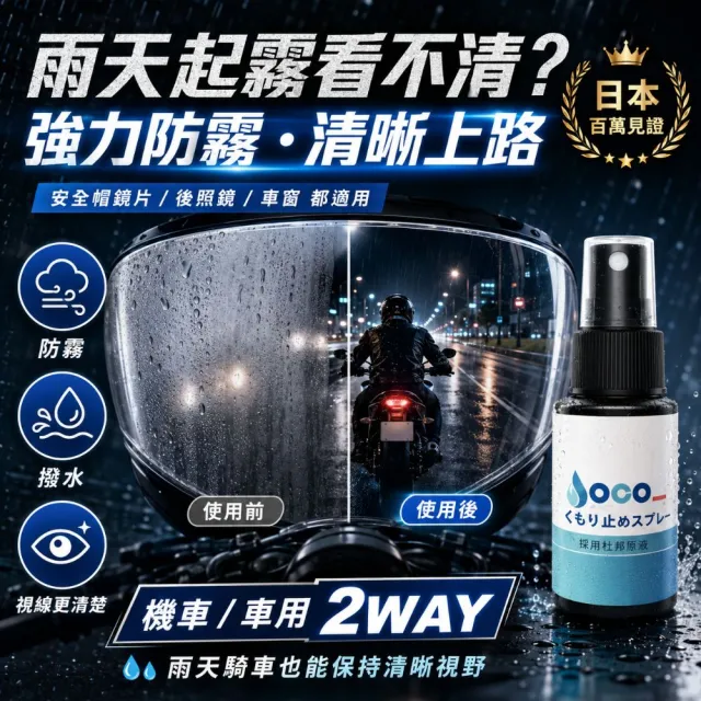 【寶媽咪】高機能防霧劑2入(除霧/防雨防水/雨天神器/去完絕不起霧/安全帽鏡片清潔保養可用)