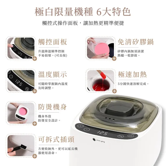 【MINI YANG】私密肌熱蠟除毛超值組+頂級保養4件組(居家除毛 簡單、輕鬆、超方便)