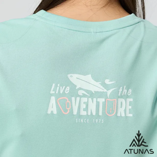 【ATUNAS 歐都納】女款短袖排汗透氣抗菌T恤(A6TS2524W霧綠/抗UV防曬/戶外休閒/登山/健行/日常穿搭)
