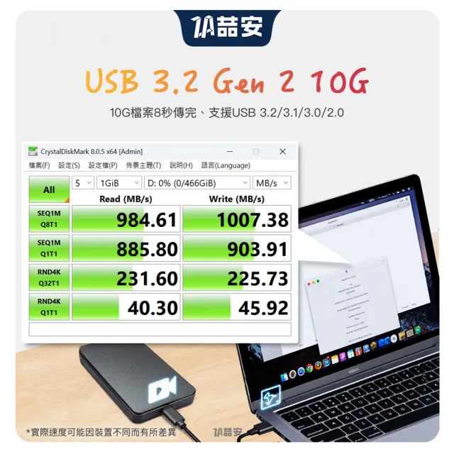 【ZA 喆安】USB3.2 Gen2 10G Type-C充電線3m USB-A to Type-C傳輸線 適用iPhone 17/16/筆電/手機快充線