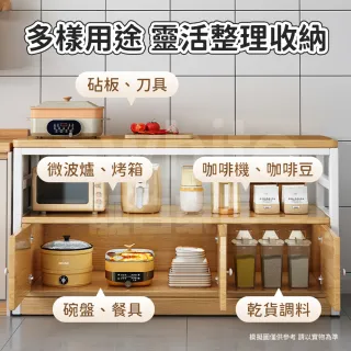 【靚白家居】鋼木風二門餐廚櫃 中島款 80公分 S049(收納櫃 置物櫃 收納櫥櫃 餐櫃 廚房電器櫃)