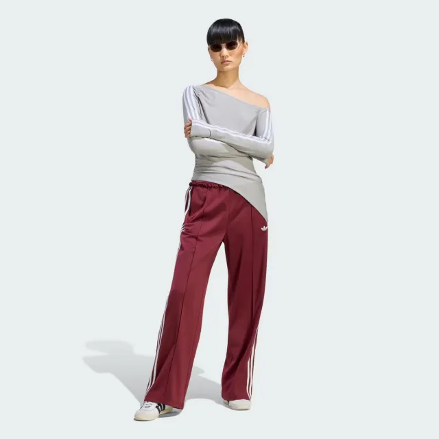 【adidas 愛迪達】斜肩長袖上衣 LE8311 女款ORIGINALS緊身單肩T恤 灰色