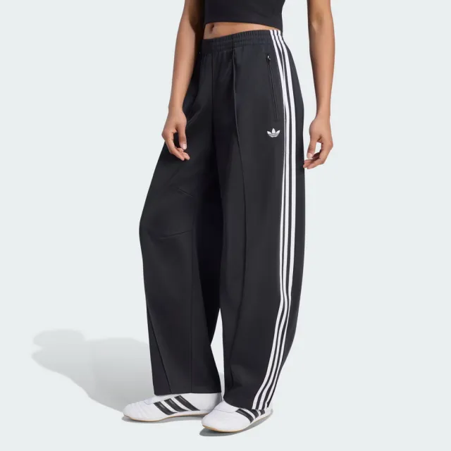 【adidas 愛迪達】FIREBIRD BARREL 運動長褲 LF1057 女款ORIGINALS休閒繭型長褲 黑色