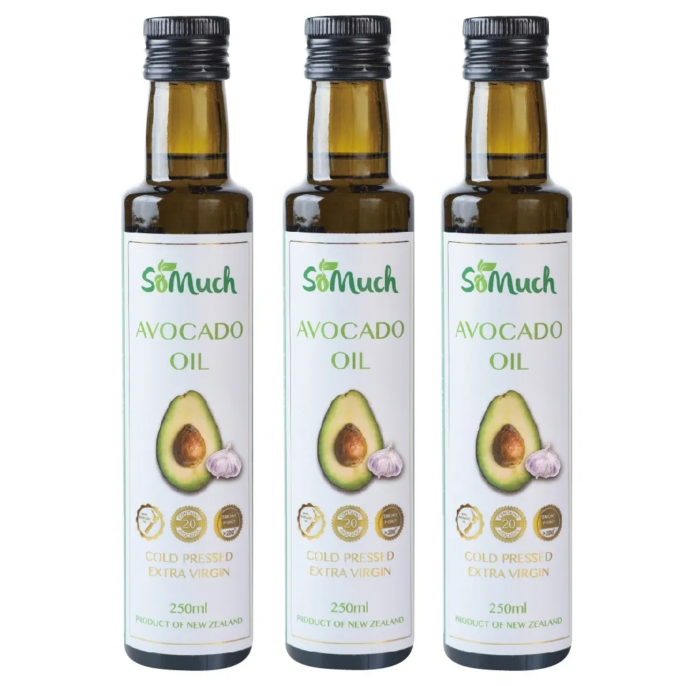 【壽滿趣】Somuch紐西蘭頂級冷壓初榨蒜香酪梨油-250mlx3(可生飲/低溫冷壓)