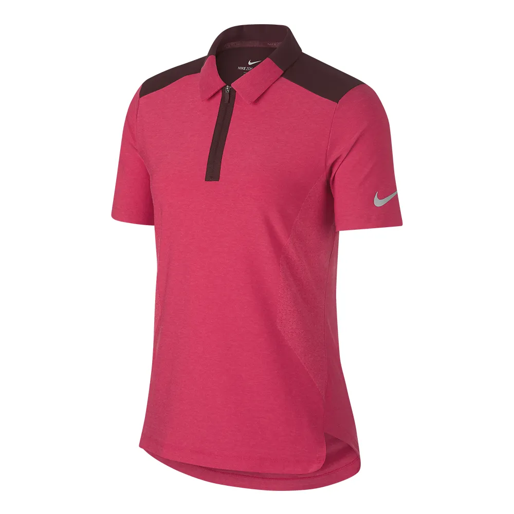 【NIKE GOLF】Nike Golf 女 高爾夫運動短袖上衣/高爾夫球衫 桃AA8224-666