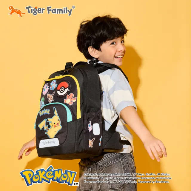 【Tiger Family】捷樂超輕量護脊書包-三麗鷗 寶可夢 皮卡丘(中低年級110-140CM適用 穩站不倒大容量)