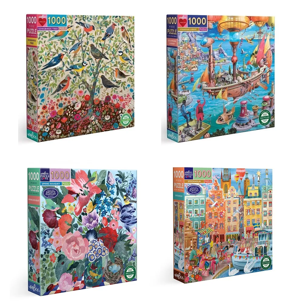 【eeBoo】1000 Piece Puzzle 1000片拼圖 I10.(幼兒童男童女童大人成人桌遊遊戲拼圖拼圖- 四款可選)