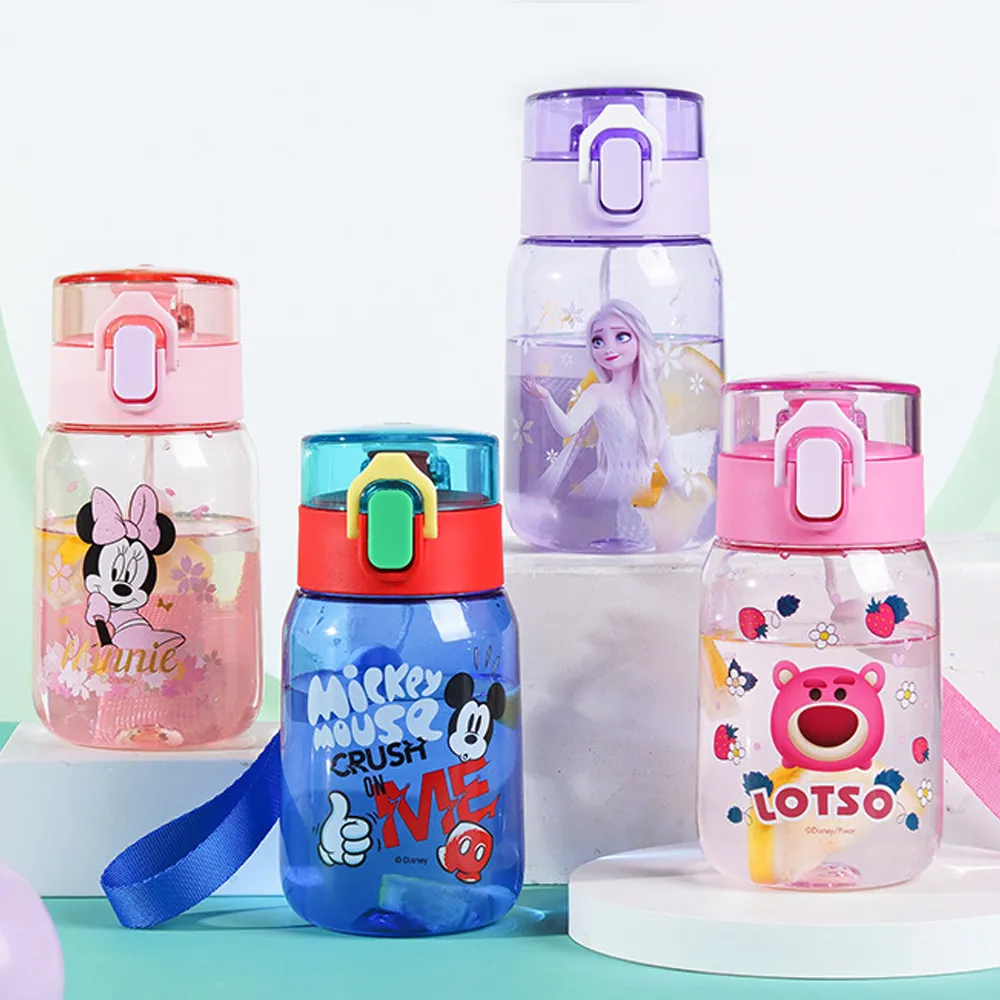 【優貝選】迪士尼明星圖樣 幼稚園小巧直飲式兒童水壺(平輸品)
