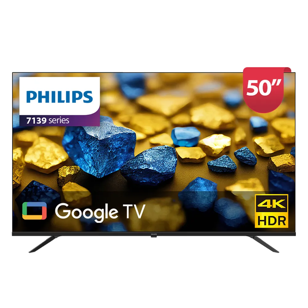 【Philips 飛利浦】家電快配★50型4K Google TV 智慧顯示器(50PUH7139)