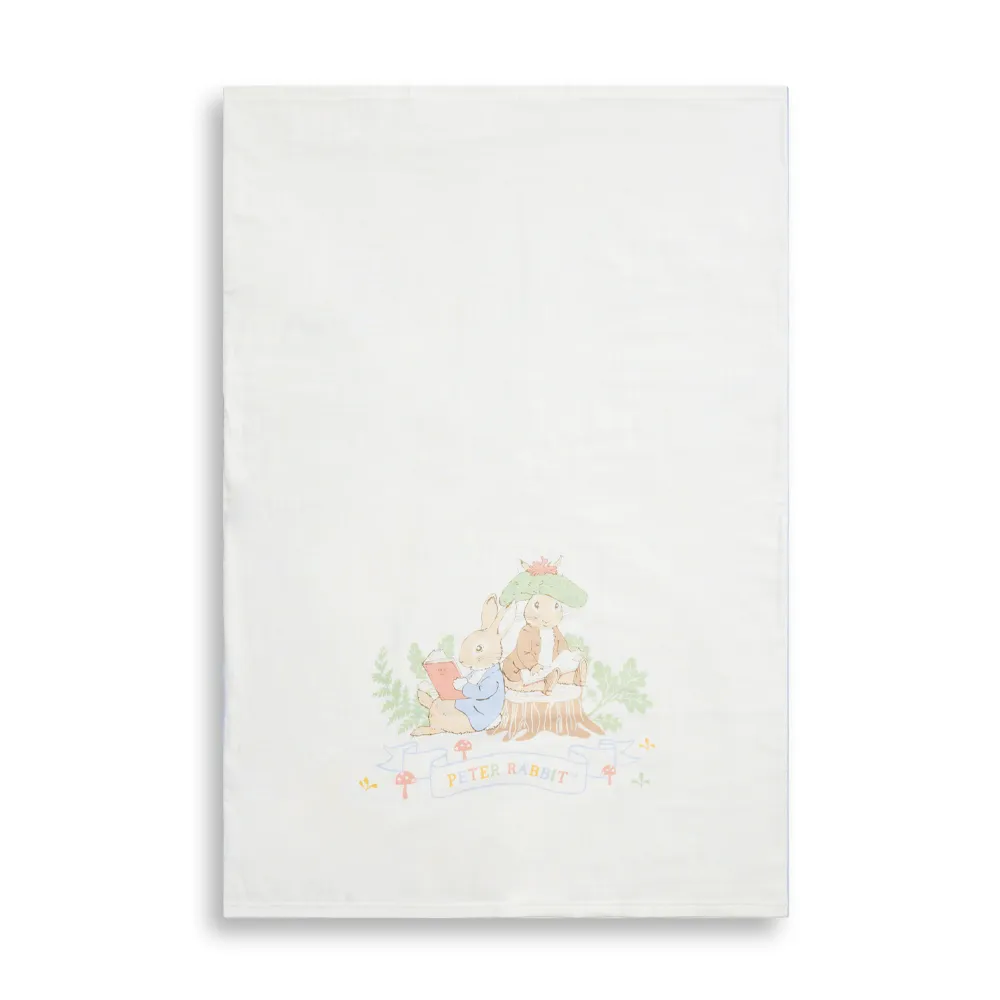 【奇哥】悅讀比得兔紗布大浴巾 75×105cm(純棉紗布 手帕 拍嗝巾 澡巾 寶寶蓋被)
