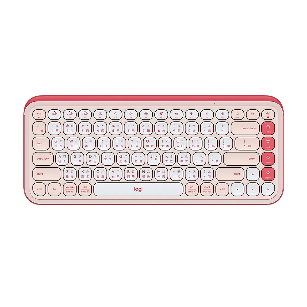 【Logitech 羅技】POP Icon Keys 無線藍芽鍵盤(蜜糖粉)